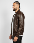 Men's Real Leather Bomber Jacket - Antony
