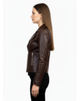 Women's Real Leather Biker Jacket -Athena