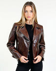 Women's Real Leather Biker Jacket -Athena