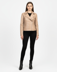 Women's Real Leather Biker Jacket -Athena