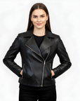 Women's Real Leather Biker Jacket -Athena