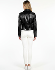 Women's Real Leather Biker Jacket -Athena