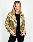 Women's Real Leather Biker Jacket -Athena