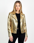 Women's Real Leather Biker Jacket -Athena