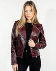 Women's Real Leather Biker Jacket -Athena