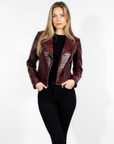 Women's Real Leather Biker Jacket -Athena