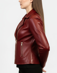Women's Real Leather Biker Jacket -Athena