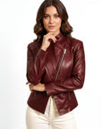Real Leather Biker Jacket for Women - Metis