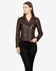Women's Real Leather Biker Jacket - Nyx