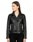 Women's Real Leather Biker Jacket - Nyx