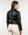 Women's Real Leather Biker Jacket - Nyx