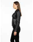 Women's Real Leather Biker Jacket - Nyx