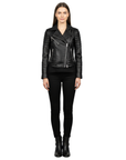 Women's Real Leather Biker Jacket - Nyx