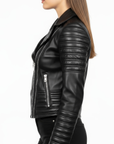 Women's Real Leather Biker Jacket - Nyx