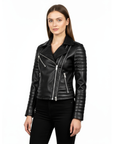 Women's Real Leather Biker Jacket - Nyx