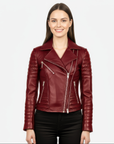 Women's Real Leather Biker Jacket - Nyx