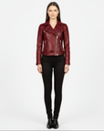 Women's Real Leather Biker Jacket - Nyx