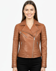 Women's Real Leather Biker Jacket - Nyx