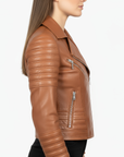 Women's Real Leather Biker Jacket - Nyx