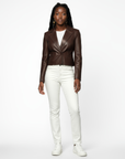 Cropped Blazer Real Leather - Anna