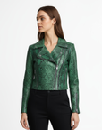 Women's Real Leather moto Jacket - Roselyn