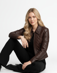 Quilted Real Leather Jacket for Women - Kimberly