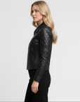 Quilted Real Leather Jacket for Women - Kimberly