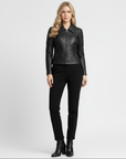 Quilted Real Leather Jacket for Women - Kimberly