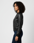 Women's Real Leather Bomber Jacket - Sasha