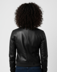 Women's Real Leather Bomber Jacket - Sasha