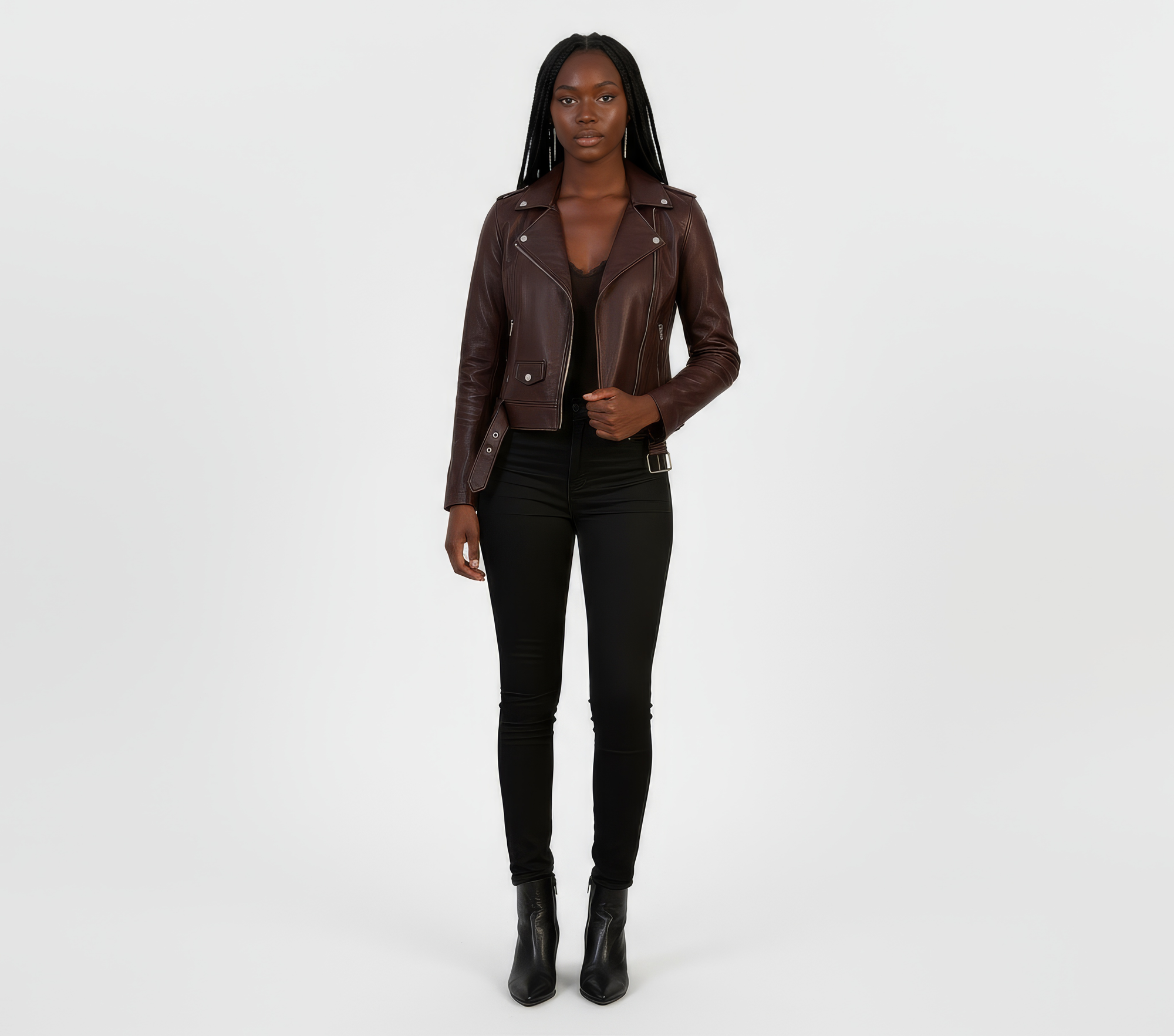 Real Leather Biker Jacket for Women - Ratana