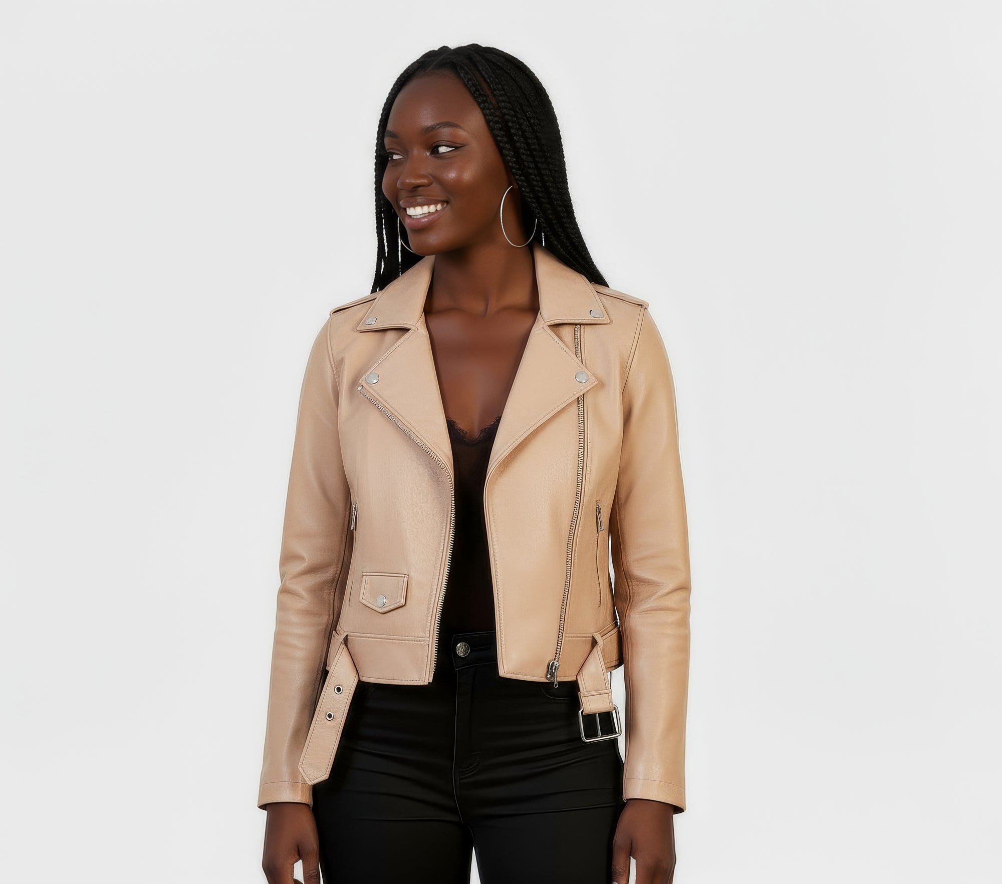 Real Leather Biker Jacket for Women - Ratana