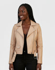 Real Leather Biker Jacket for Women - Ratana