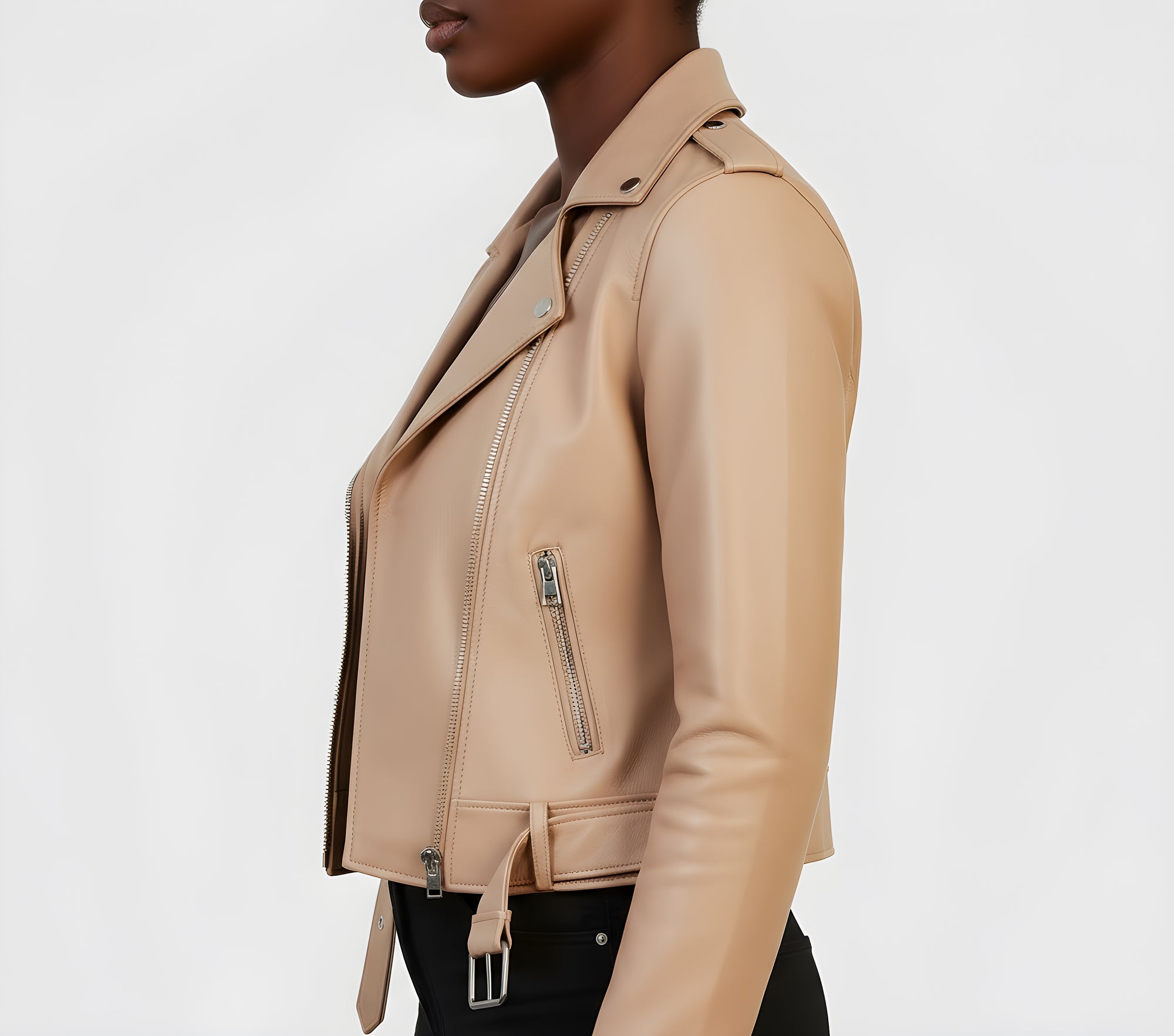 Real Leather Biker Jacket for Women - Ratana