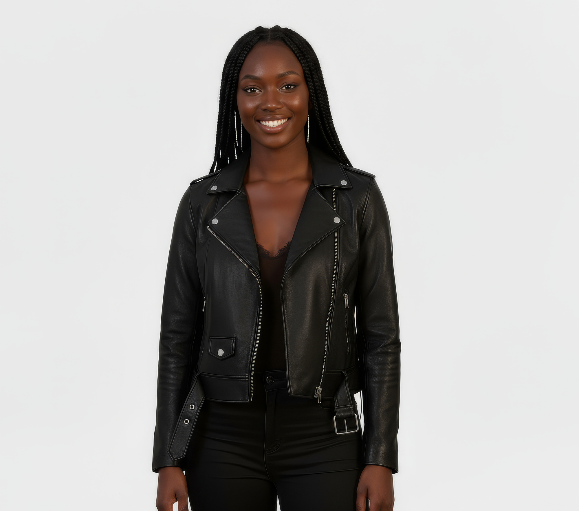 Real Leather Biker Jacket for Women - Ratana