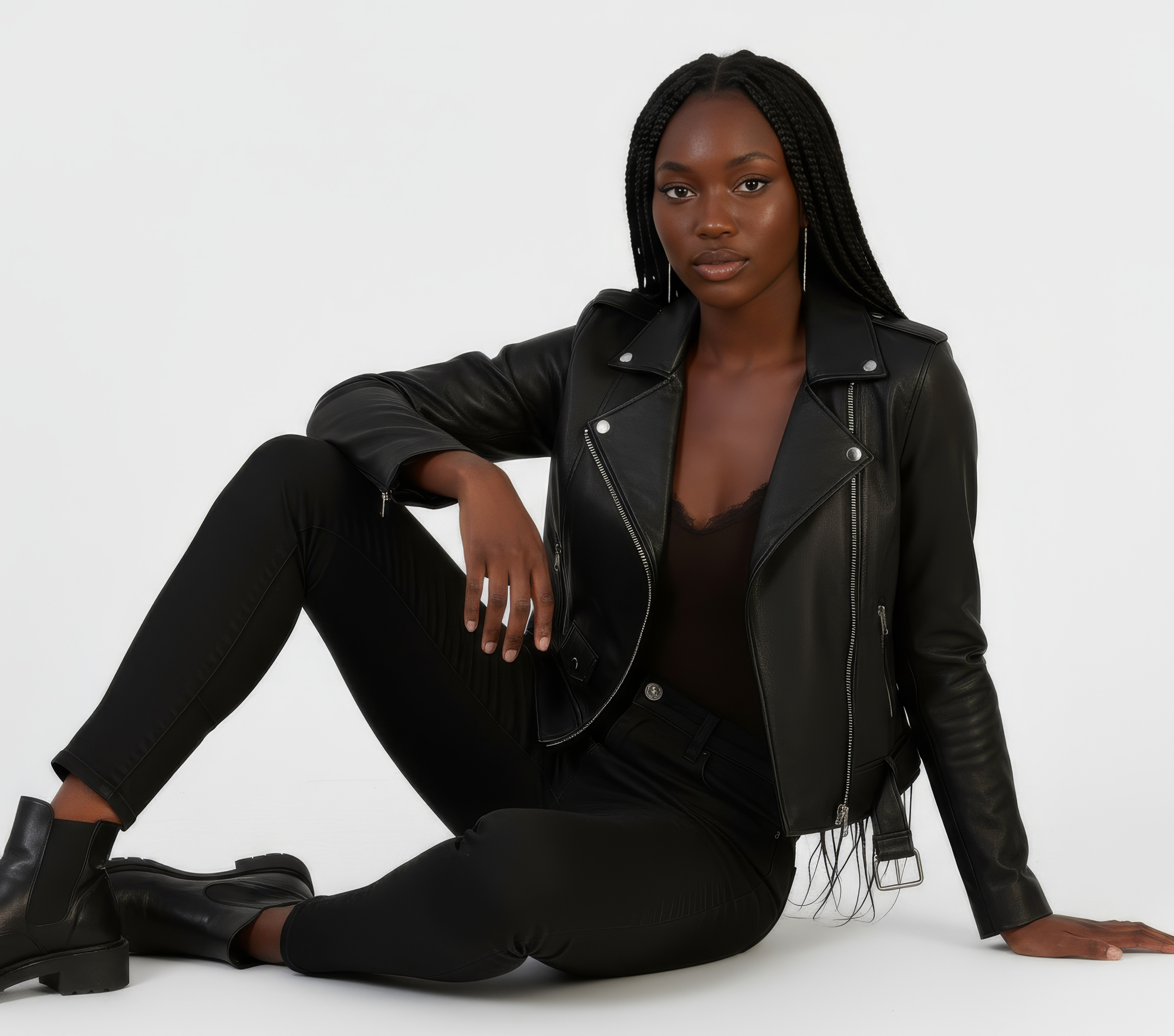 Real Leather Biker Jacket for Women - Ratana