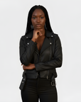 Real Leather Biker Jacket for Women - Ratana