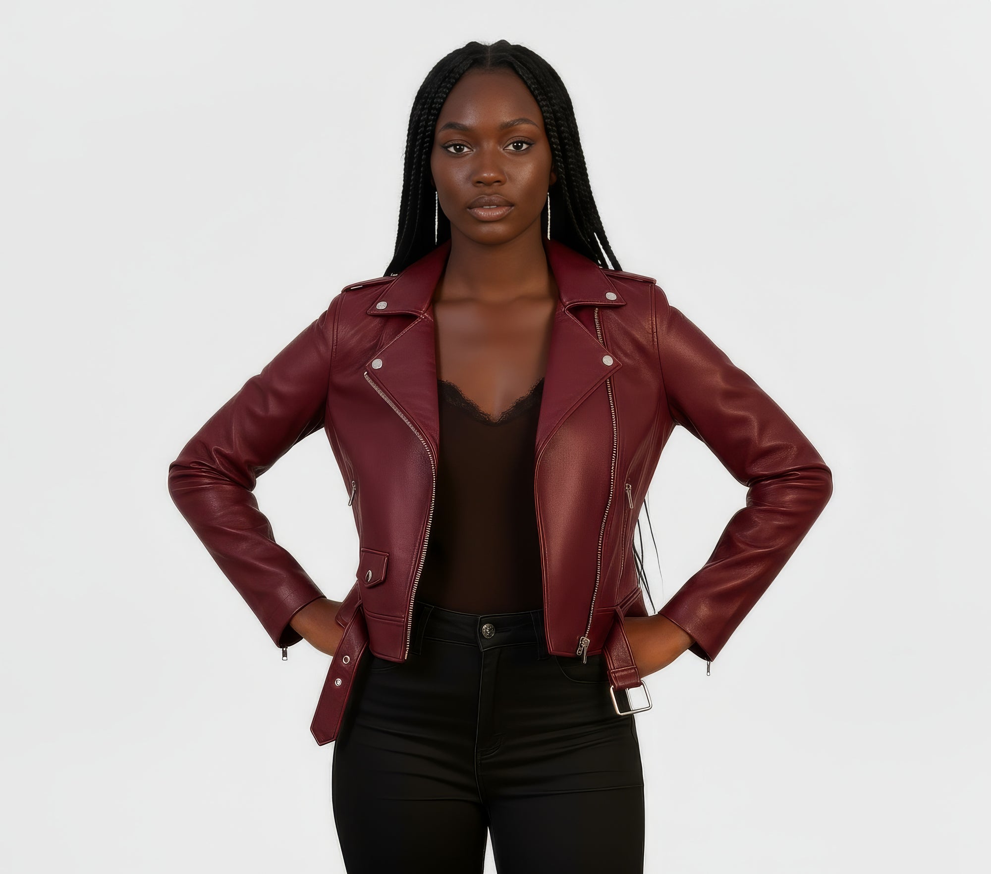 Real Leather Biker Jacket for Women - Ratana