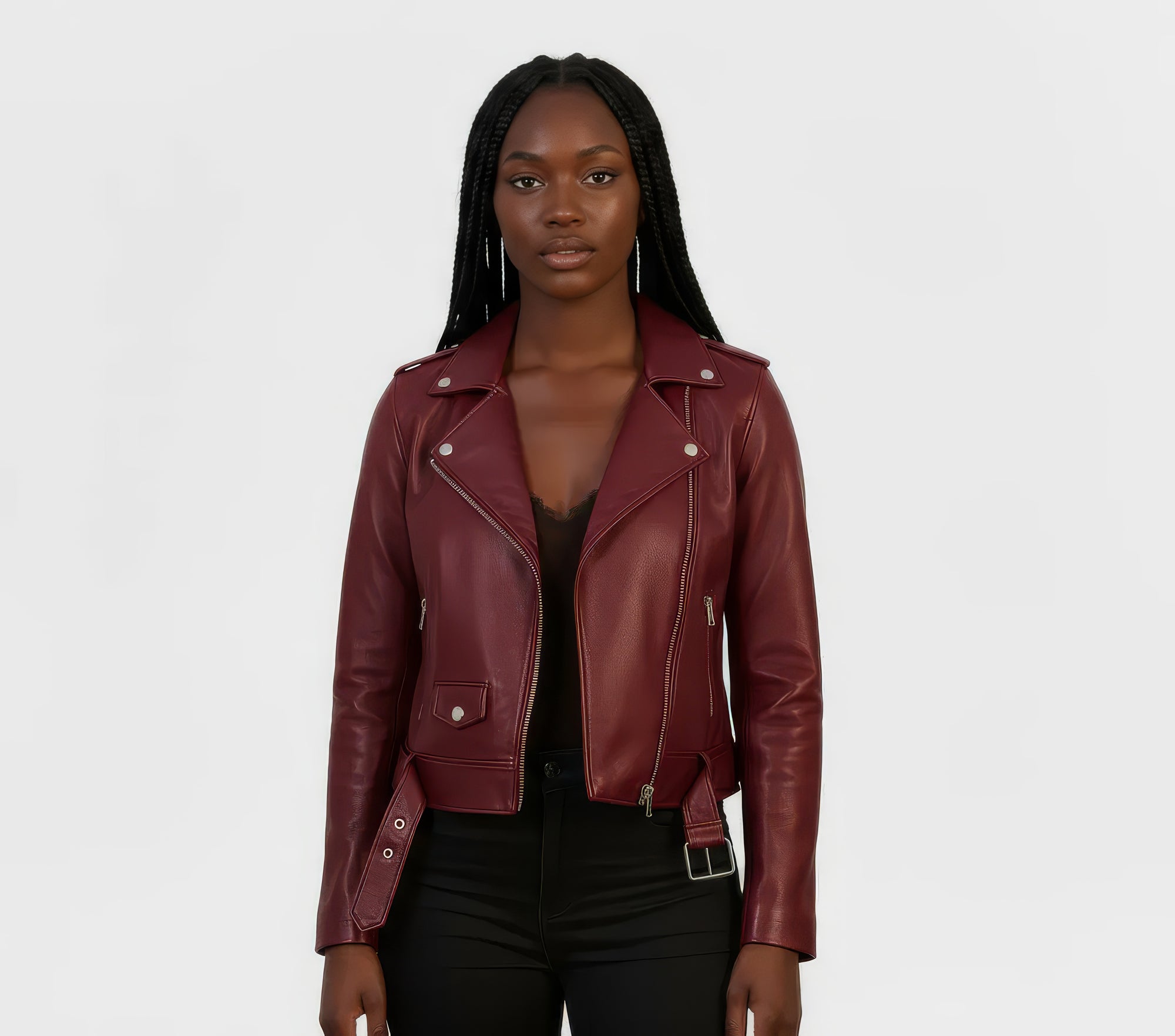 Real Leather Biker Jacket for Women - Ratana