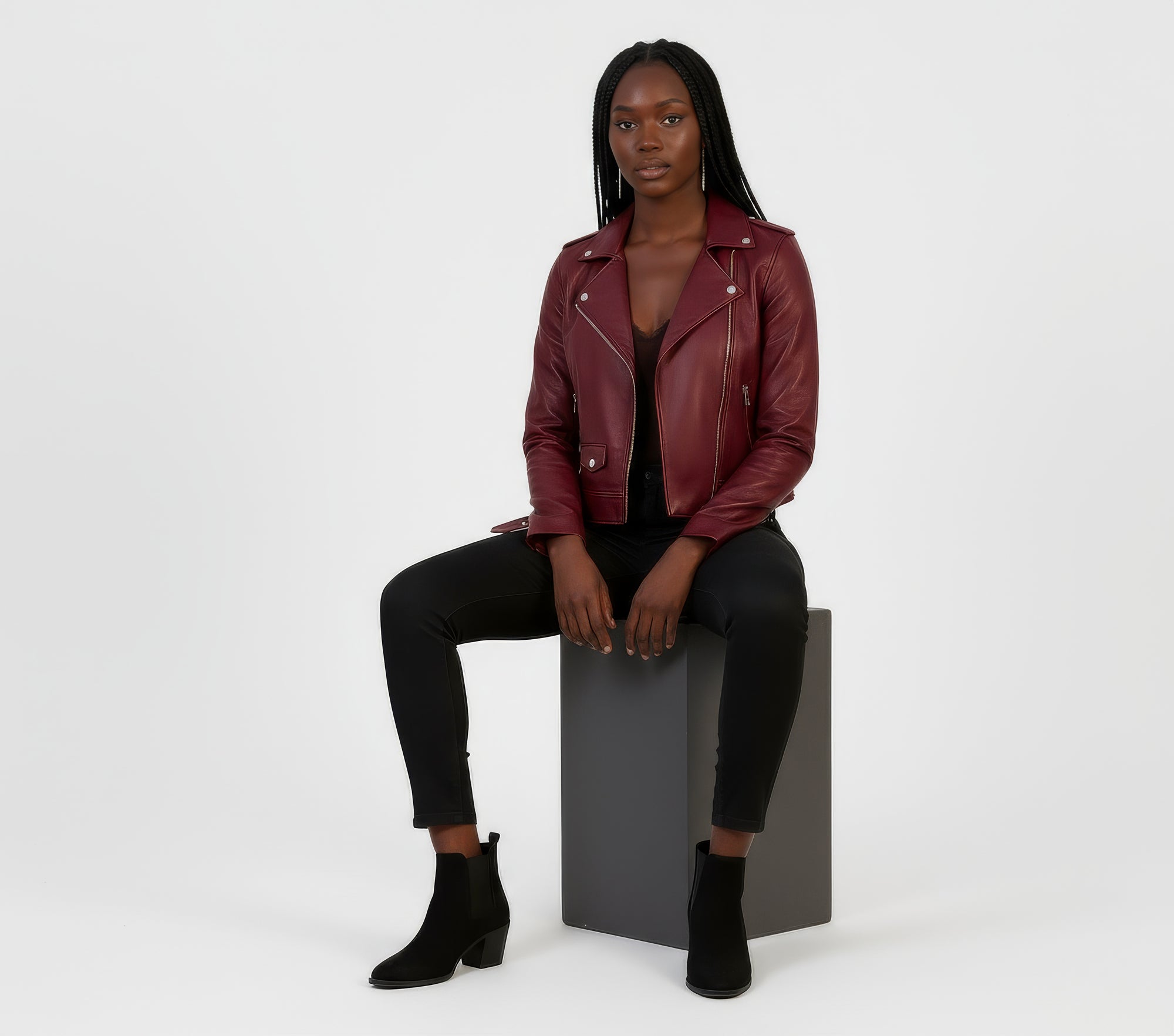 Real Leather Biker Jacket for Women - Ratana