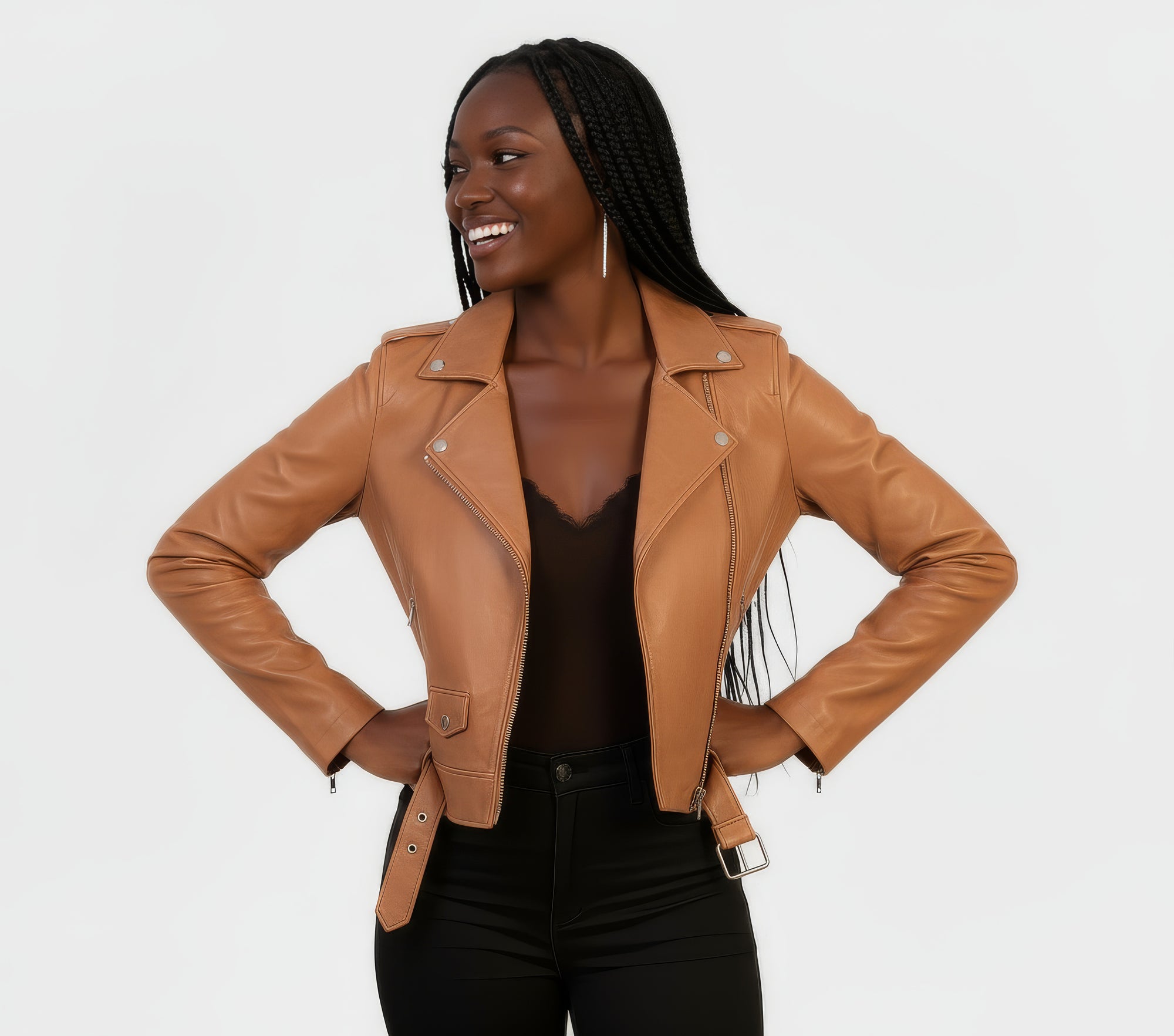 Real Leather Biker Jacket for Women - Ratana