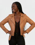 Real Leather Biker Jacket for Women - Ratana