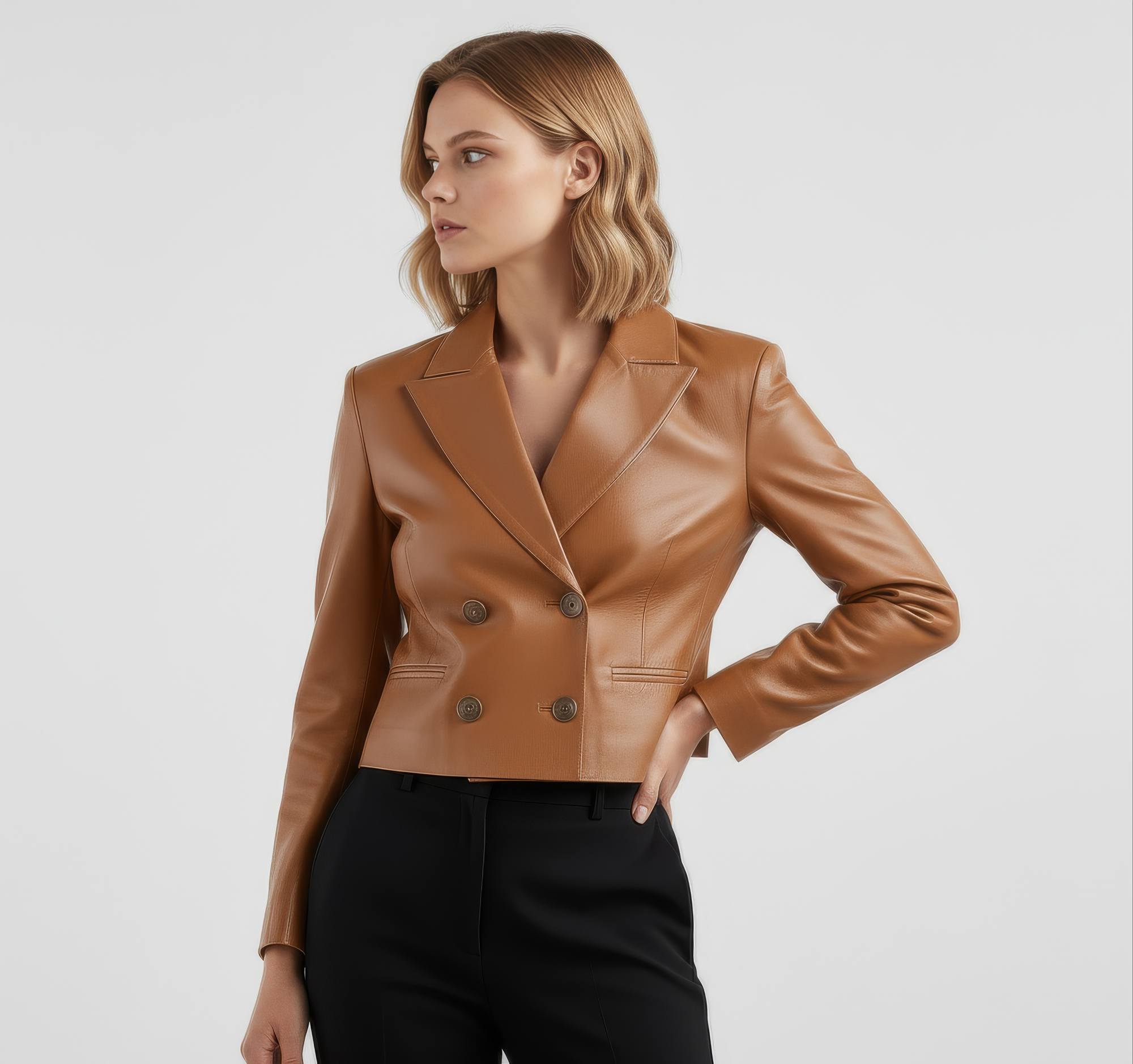 Real Leather Blazer for Women - Carina