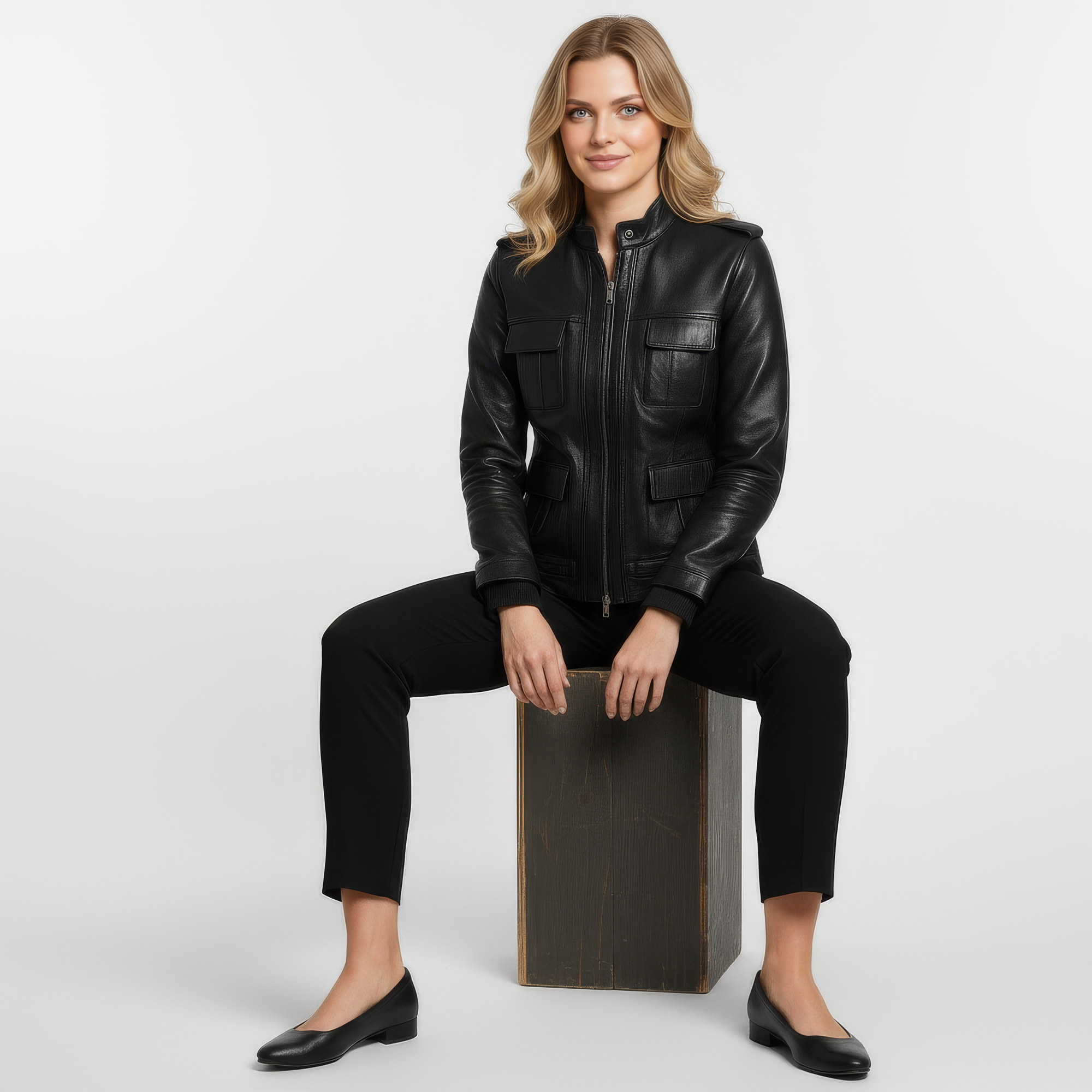 Women's Real Leather Field Jacket - Elandra