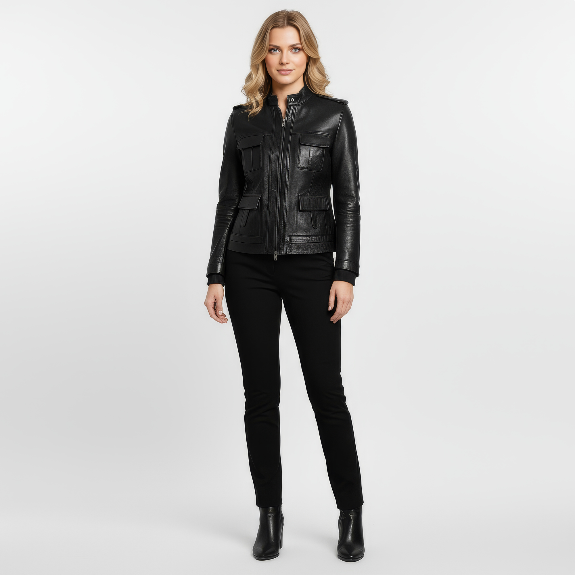 Women's Real Leather Field Jacket - Elandra