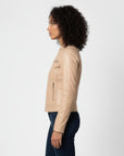 Women's Real Leather Racer Jacket - Lauren