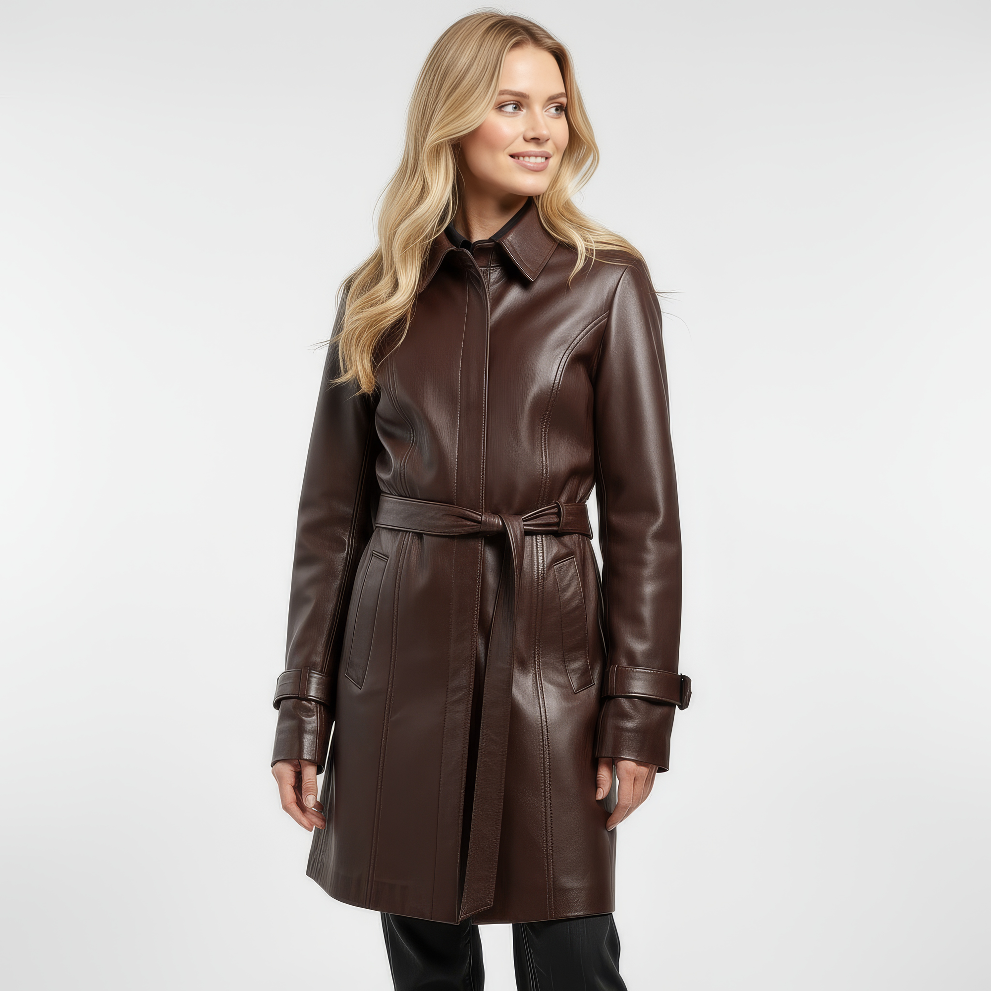 Real Leather Trench Coat for Women - Sydney