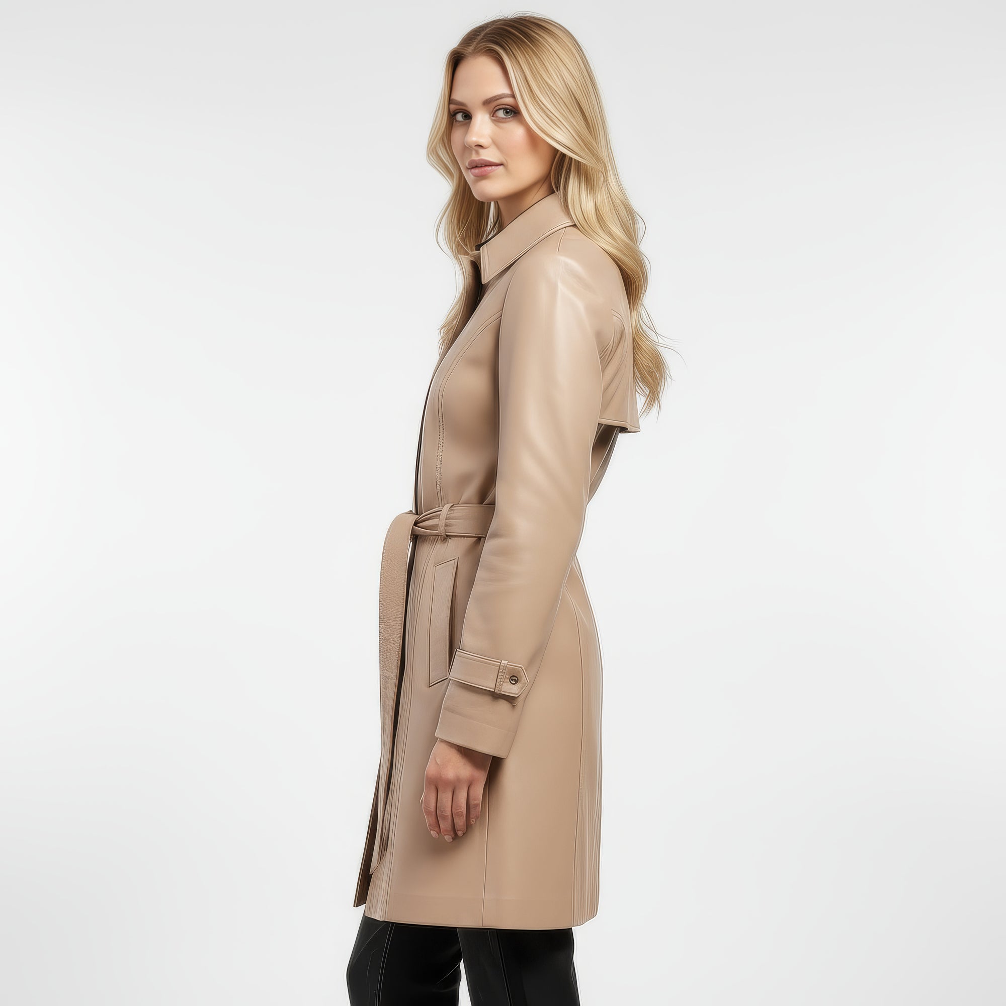 Real Leather Trench Coat for Women - Sydney