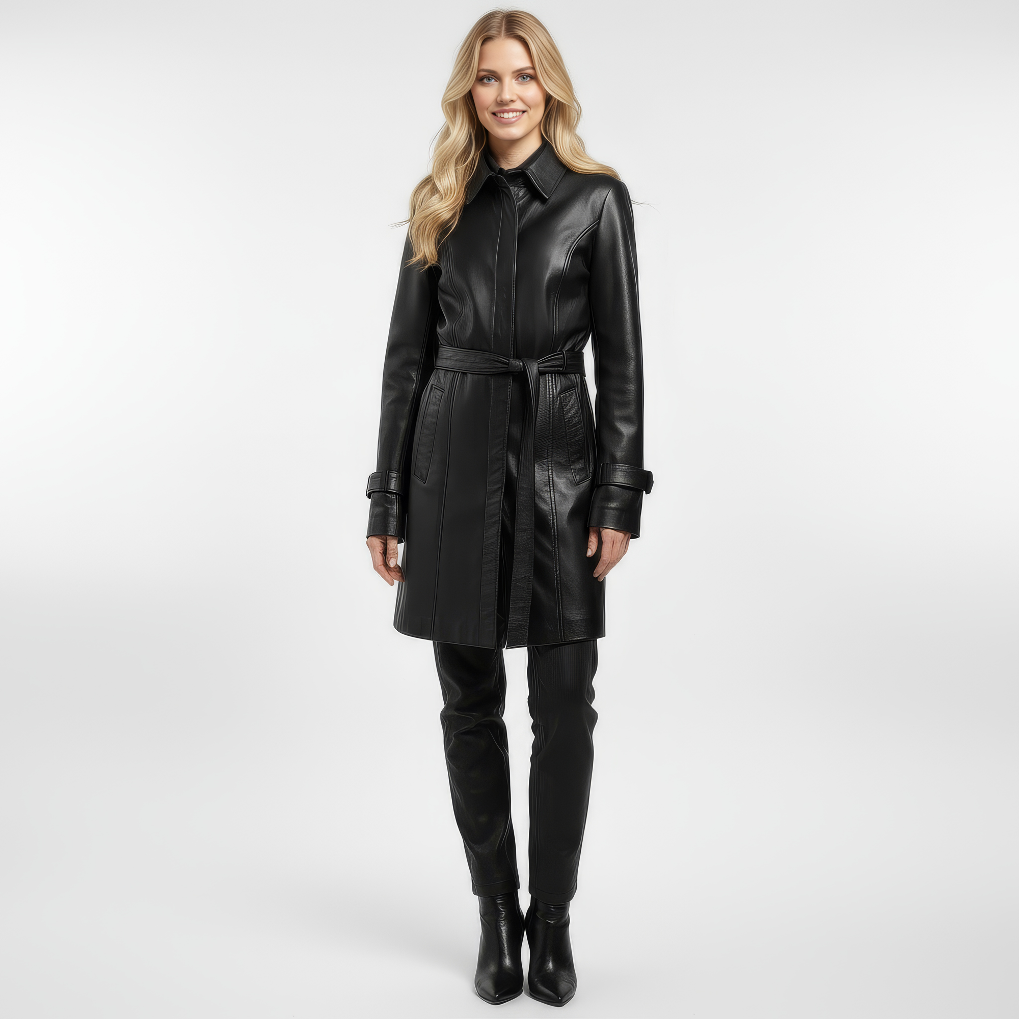 Real Leather Trench Coat for Women - Sydney
