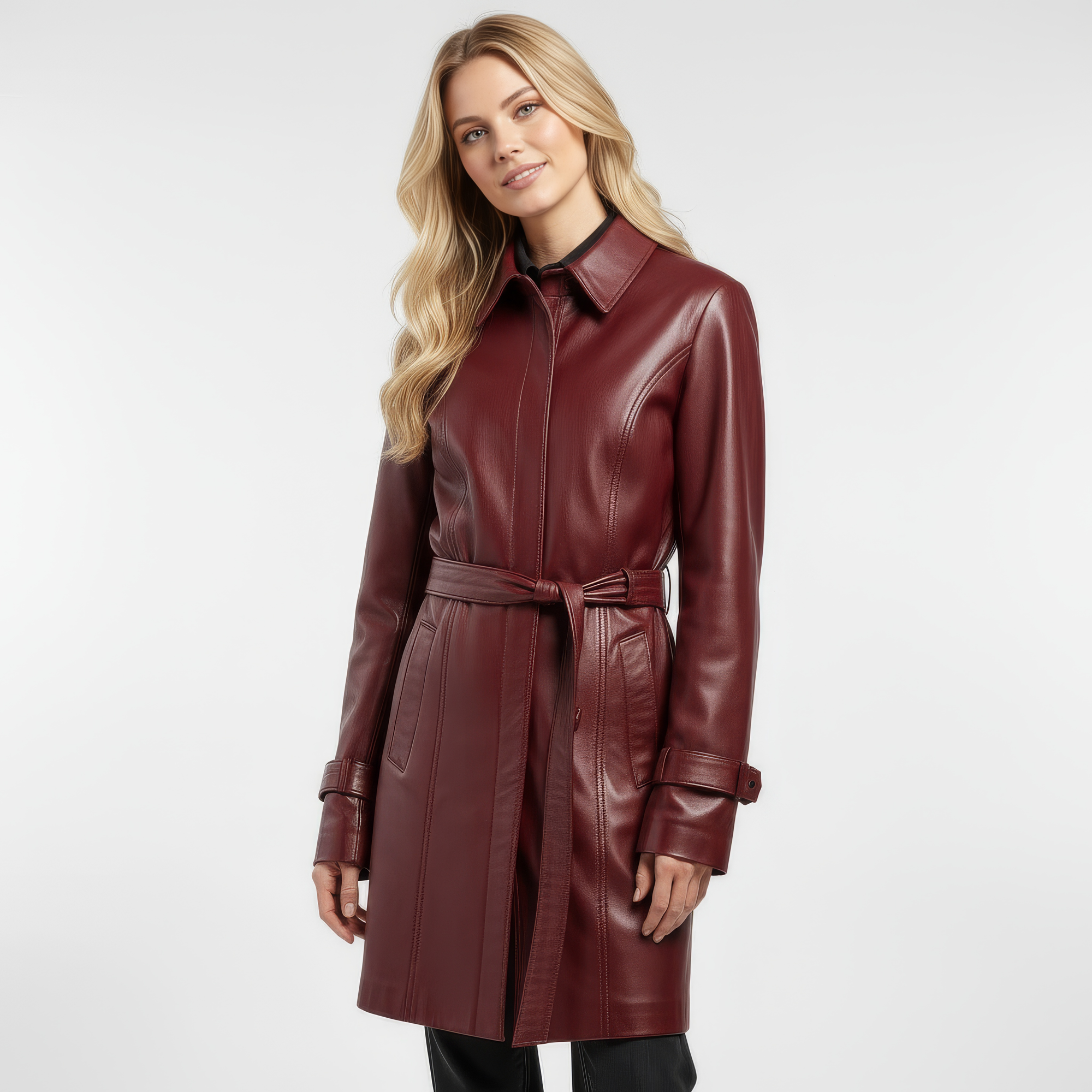 Real Leather Trench Coat for Women - Sydney